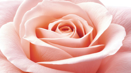 This close-up image captures the intricate details of a soft pink rose, showcasing the delicate petals and gentle curves. Ideal for floral designs.の素材