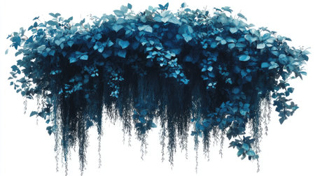A vibrant display of lush hanging greenery with cascading vines and rich leaves, perfect for enhancing any natural or decorative setting.の素材