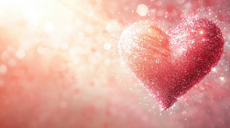 A stunning sparkling heart shape radiates joy and romance against a shimmering background. Perfect for expressing love and affection in various design projects.の素材