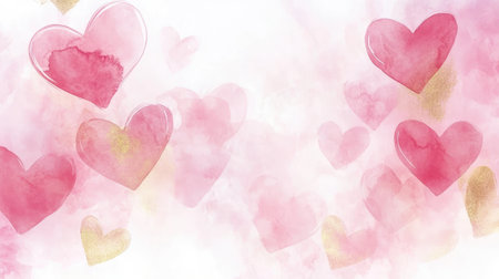 Vibrant pink heart background in watercolor style, perfect for love-themed projects, celebrations, or romantic designs. Evoke feelings of joy and tenderness.の素材