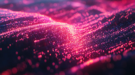 This vibrant image showcases abstract waves of light and color, creating a mesmerizing, glowing texture. Perfect for backgrounds and artistic designs.の素材