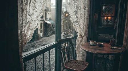 A serene vintage cafの素材