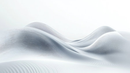 This abstract image features flowing white waves with soft curves and subtle textures, creating a serene and minimalist aesthetic, ideal for modern design projects.の素材
