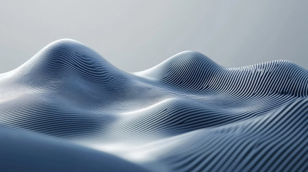 This abstract image features smooth, wavy forms that create a serene landscape. The subtle gradients and textures evoke a sense of tranquility and modern design.の素材