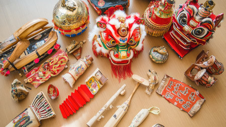A vibrant collection of traditional arts and crafts showcasing cultural heritage. Each piece reflects unique designs, craftsmanship, and history, perfect for celebration.の素材