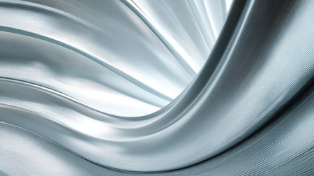 Abstract image showcasing a smooth, curving metallic surface with intricate textures and reflections, enhancing visual depth and modern design aesthetics.の素材