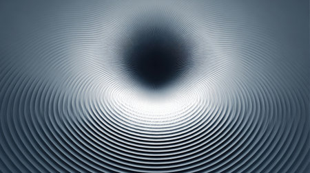 This abstract image features circular wave patterns radiating from a central point, creating a smooth and elegant visual effect. Ideal for creative projects.の素材