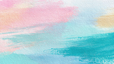 Delicate pastel abstract background featuring gentle brush strokes in pink, blue, and green. Perfect for various creative projects and artistic designs, evoking a calming vibe.の素材