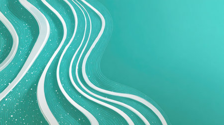 This abstract background features flowing curved lines in soft blue tones, perfect for modern designs, creative projects, or digital graphics that require a calming aesthetic.の素材