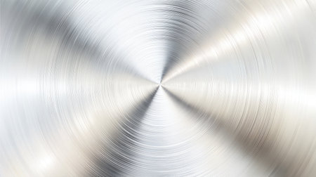 A stunning close-up of a refined metal surface displaying a captivating circular pattern, perfect for backgrounds, textures, and modern design projects in various industries.の素材