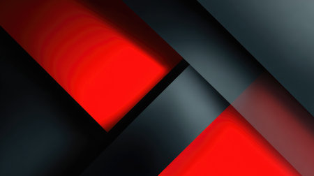 Explore this striking abstract background showcasing a blend of bold red and deep black shapes, perfect for creative projects, technology themes, or modern art applications.の素材