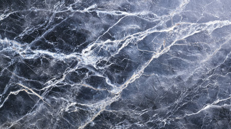 This dark marble surface features stunning veining and intricate patterns, perfect for use in interior design, architecture projects, or as a textured background.の素材