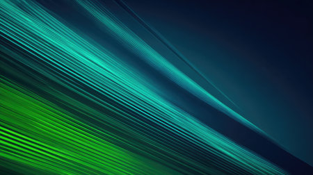 This striking abstract image features linear patterns in vibrant green and teal tones, creating a dynamic and modern aesthetic suitable for various design projects.の素材