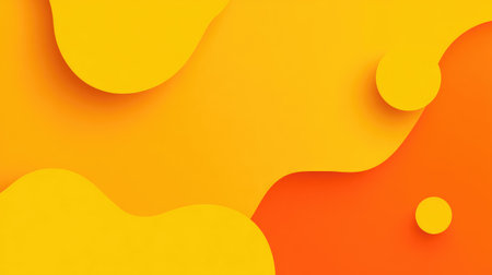 A vibrant abstract background featuring flowing shapes in bright yellow and orange tones, perfect for modern design projects, marketing materials, and creative endeavors.の素材