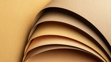 Captivating layers of warm-colored textured paper display an elegant and sophisticated aesthetic suitable for various creative projects and artistic expressions.の素材