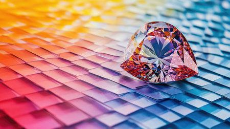 A stunning gemstone captures light and color against a richly textured background, creating a vibrant display of colors that evoke elegance and luxury.の素材