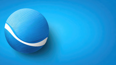 This bright blue sphere features a smooth texture against a vibrant blue background, perfect for modern design projects, digital art, and contemporary backgrounds.の素材