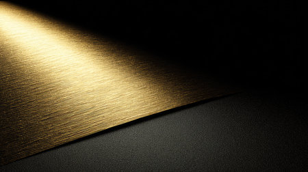 This image features a stunning golden texture illuminated by a soft light against a dark backdrop. The interplay of light and shadow creates a sophisticated ambiance.の素材
