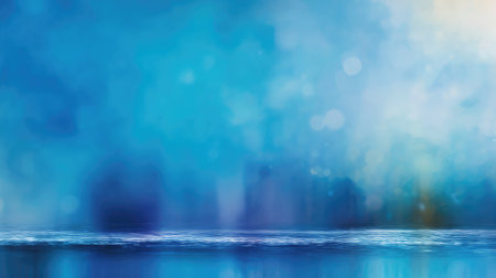 A calming abstract depiction of an ocean scene featuring gentle blue tones and soft bokeh effects, perfect for enhancing creative projects with a tranquil atmosphere.の素材