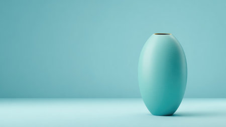 Beautiful minimalist vase in calming blue color, set against a complementary background. Ideal for modern home decor or artistic photography showcasing contemporary design.の素材