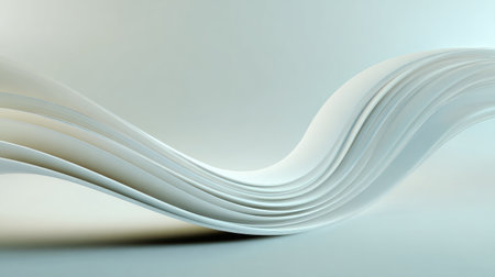 A captivating image showcasing the graceful flow of white paper waves, creating an elegant and modern abstract aesthetic suitable for various artistic applications.の素材
