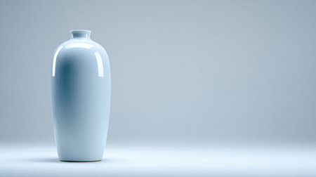 A minimalist white ceramic vase captured against a soft gray background, showcasing elegant simplicity and versatility for contemporary decor and design themes.の素材