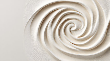 Discover a stunning abstract swirl design in soft creamy white shades, perfect for backgrounds or textures in modern and elegant creative projects.の素材