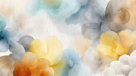 Captivating watercolor background featuring abstract floral patterns in soft pastel colors. Ideal for creative projects, invitations, or as a stylish backdrop.の素材