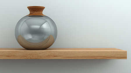 This modern minimalistic vase combines a sleek design with a wooden lid, perfect for enhancing any contemporary interior space with its elegant presence.の素材