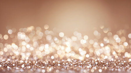 This image showcases a dreamy bokeh background filled with sparkling lights in warm tones, perfect for conveying elegance and charm in various design projects.の素材