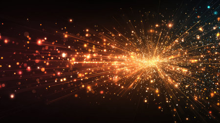 This mesmerizing image features a vibrant explosion of colorful lights and sparkles, ideal for creative projects needing a festive and dynamic abstract background.の素材