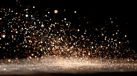 This stunning image showcases shimmering particles and light reflections, creating a magical and captivating atmosphere suitable for artistic projects and dynamic backgrounds.の素材