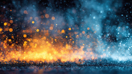 A stunning blend of warm and cool lights creates an abstract background filled with energy and vibrance. Ideal for various artistic and creative projects.の素材