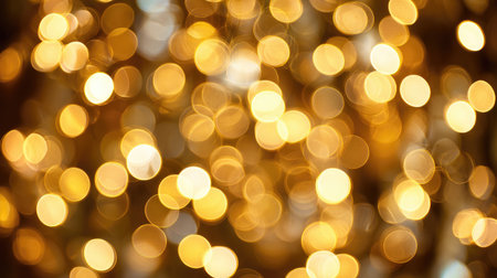 This stunning image showcases a mesmerizing display of golden lights in a bokeh style, perfect for creating festive moods and enhancing visual appeal in various projects.の素材