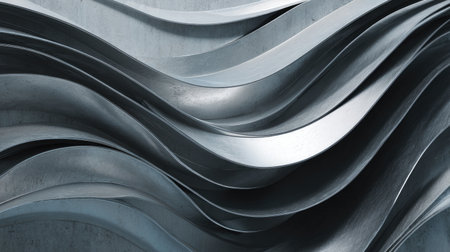 A visually captivating abstract pattern featuring smooth metal waves with elegant curves and textures. Ideal for contemporary design, backgrounds, and artistic projects.の素材