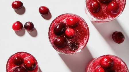 Experience the joy of sipping vibrant cranberry drinks with bubbles, garnished with fresh berries, ideal for festive occasions and stylish gatherings. Enjoy!の素材