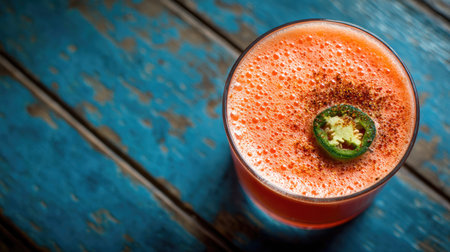 This vibrant drink features a spicy jalapeの素材