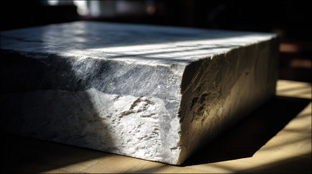 This image features a close-up of a textured natural stone slab, showcasing intricate details and appealing shadows, perfect for various design and architectural projects.の素材