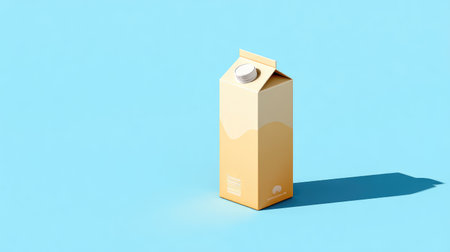 This image features a clean and modern carton set against a bold blue background, ideal for branding and promotional use in food and beverage industries.の素材