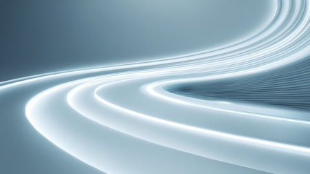 This abstract image features smooth curves and soft light in a gray tone, creating a serene atmosphere ideal for modern design projects and digital backgrounds.の素材