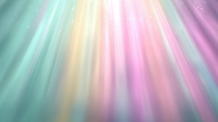 Soft light rays in pastel shades illuminate a tranquil background, creating a dreamy and ethereal atmosphere perfect for artistic projects and designs.の素材