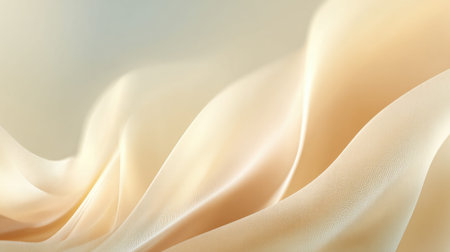 This image features a soft and flowing light beige fabric, creating an elegant and serene atmosphere. The delicate waves and subtle textures add a touch of beauty and simplicity.の素材