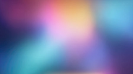 An artistic and modern abstract background featuring soft, blurry elements in a harmonious blend of blue, pink, and yellow colors ideal for creative and digital applications.の素材