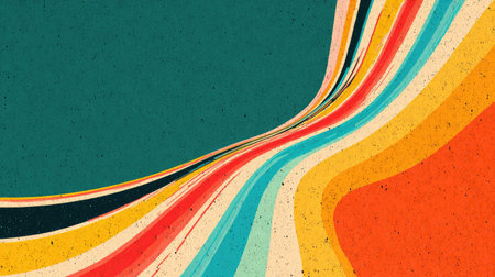 This vibrant abstract background features flowing lines in vivid colors on a textured surface, ideal for creative projects, artistic designs, and modern wallpapers.の素材