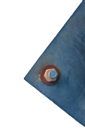 Top view of Steel plate with bolts, Isolated textures