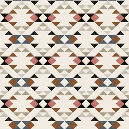 Navajo ethnic pattern on beige background - vector illustration.のイラスト素材