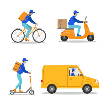 Set of service delivery. Vector illustration in a flat styleのイラスト素材