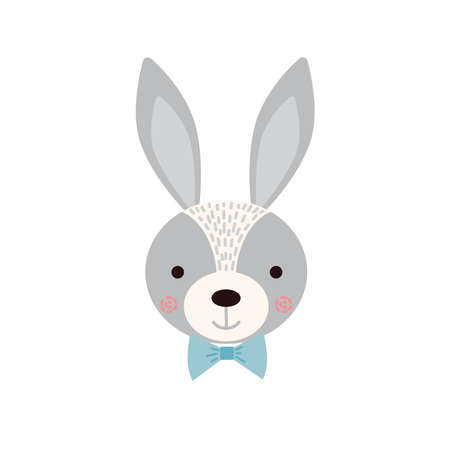 Cute rabbit isolated on a white background.のイラスト素材