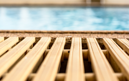 A background of swimming pool on sunshine dayの写真素材