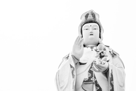 The large Goddess of Mercy with black and white colorの写真素材